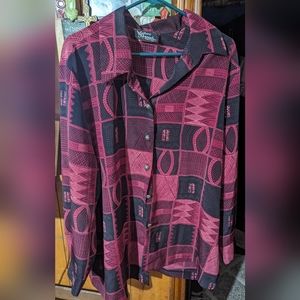 Silver Threads Blouse, Xl, Button up, Maybe from 90's or 2000's, Awesome shape!